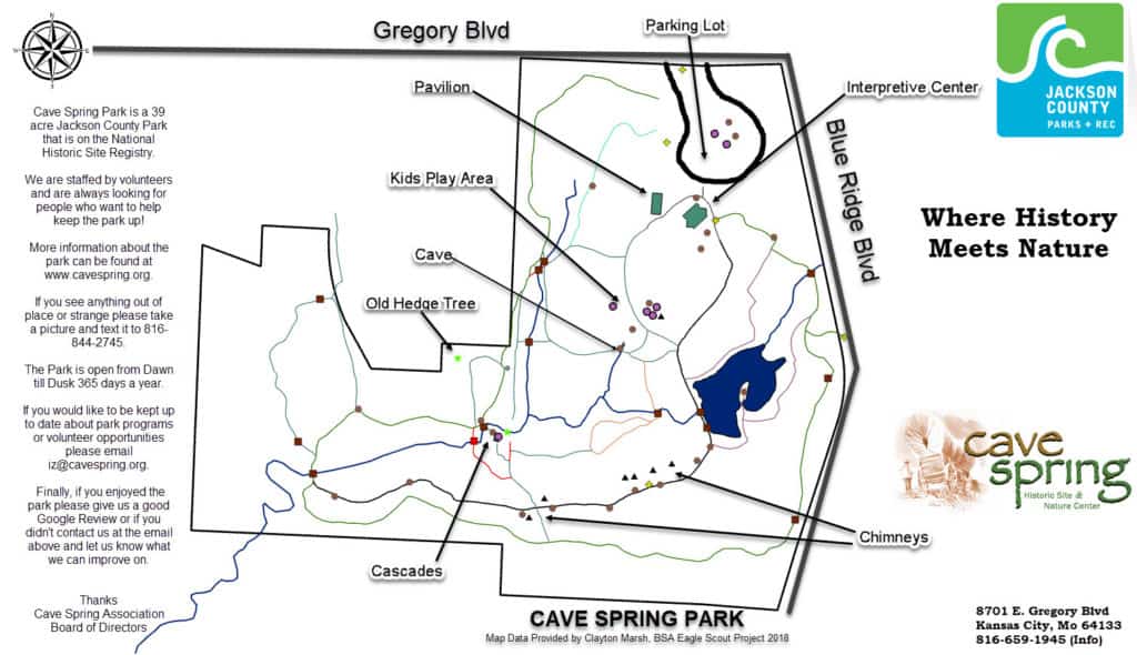 Cave Springs Park Map Kid Friendly Hiking