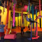 Kids Birthday Party and intro to aerial silks class for kids at learning2fly