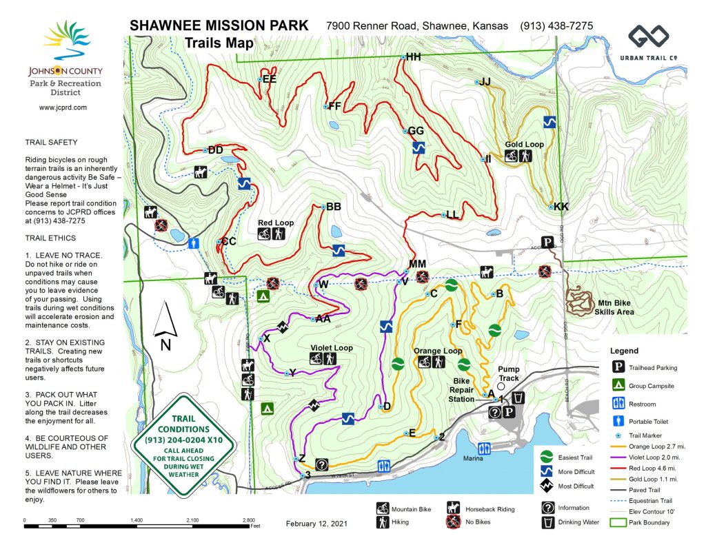shawnee mission park trail map
