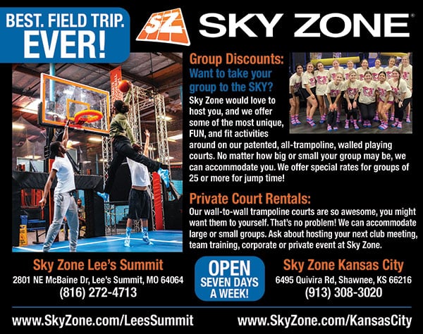 Sky Zone's two locations provide group discounts for field trips.